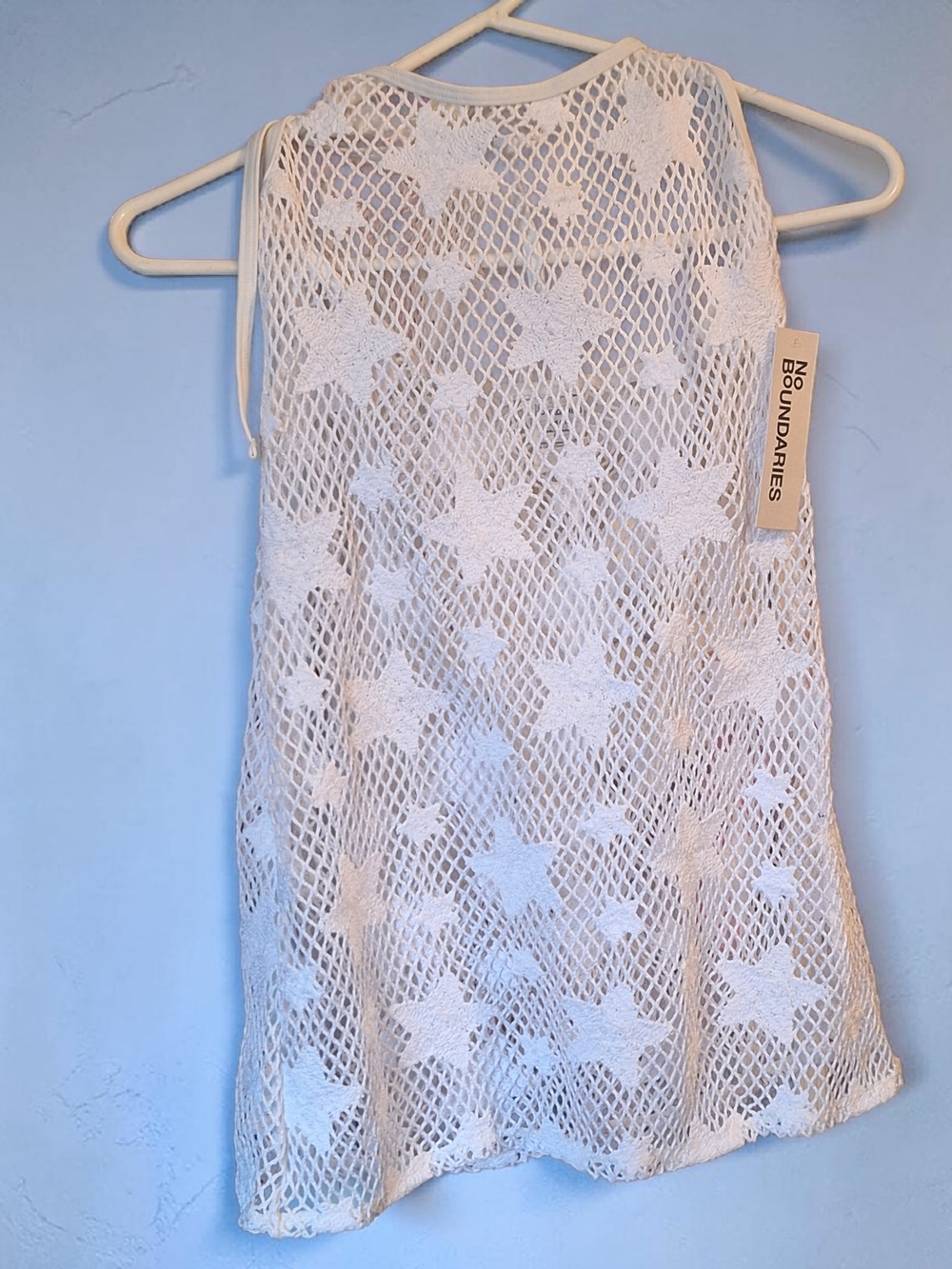 No Boundaries White Star Mesh Swim Coverup